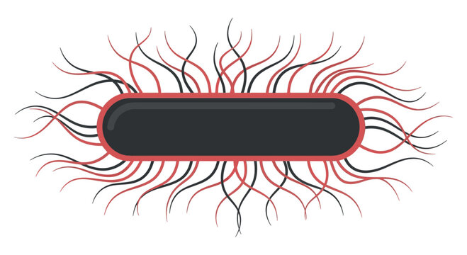 Abstract Bacterium Microorganism with Tendrils Isolated on Transparent Background Scientific Vector Art