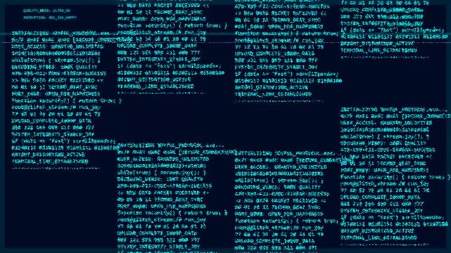 Data streaming and system command line interface with scrolling programming code and binary numbers
