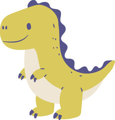 Yellow tyrannosaurus rex dinosaur toy object isolated Vector Illustration © erlindraw