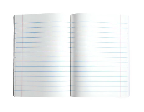 Open lined notebook on black background