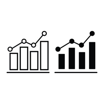 Bar and line chart comparison illustration Vector