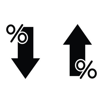 Up and down percentage arrow icons Vector