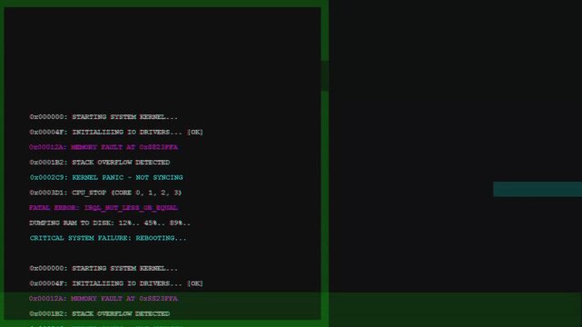 Digital glitch screen distortion with green scanlines and signal interference, abstract video texture for cyberpunk and tech backgrounds