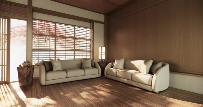 sofa armchair minimalist design muji style.3D rendering