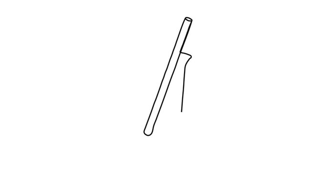 Continuous Line Art Animation of Bubble Tea - Minimalist Drawing of a Popular Boba Drink in a Plastic Cup with Straw, Representing Modern Beverage Culture, Isolated on a Clean White Background