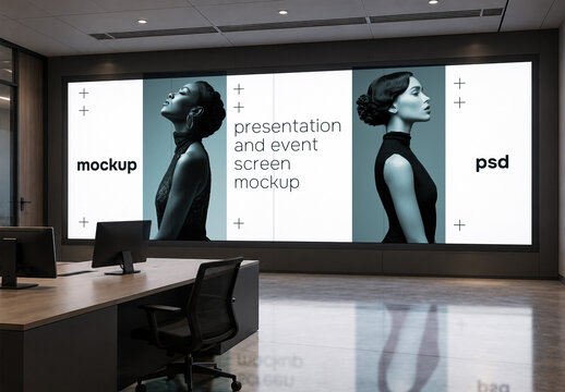 Event screen wall mockup