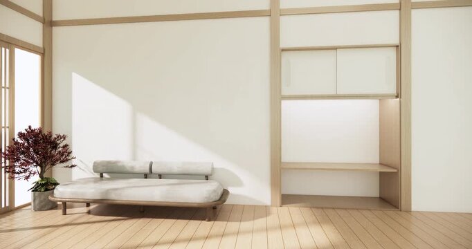sofa armchair minimalist design muji style.3D rendering