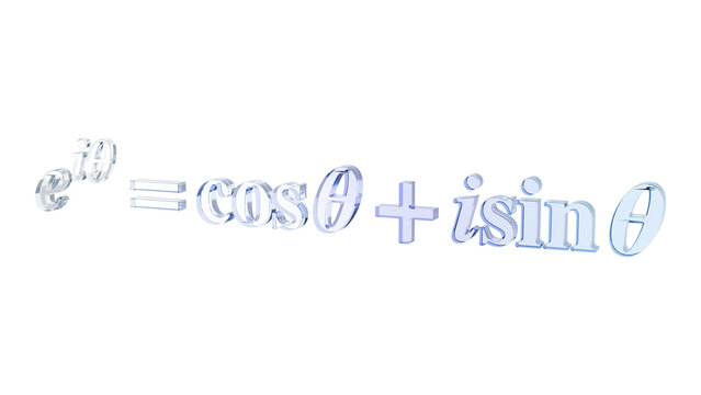 Euler complex exponential formula in pastel glass side view