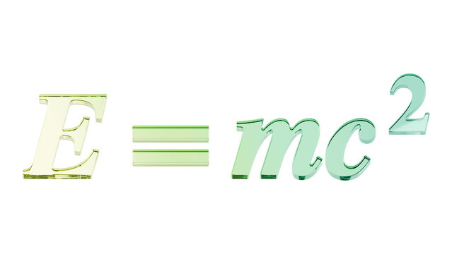 Mass energy equivalence formula in green glass isolated