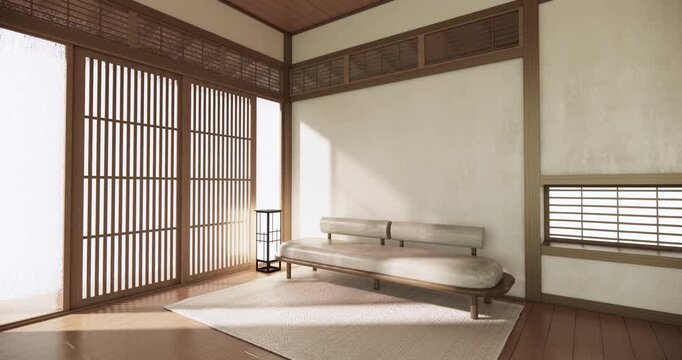 sofa armchair minimalist design muji style.3D rendering