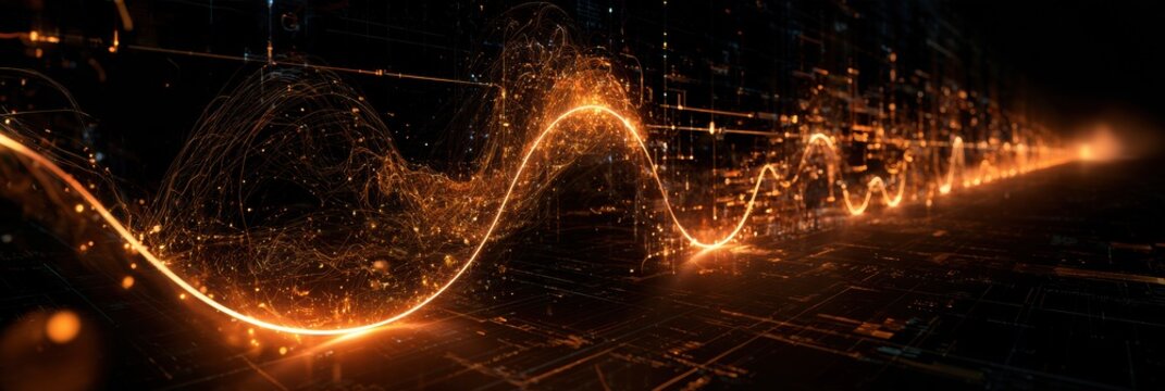 This artwork illustrates the journey of quantum computing, highlighting key milestones and error correction methods along a dark timeline.