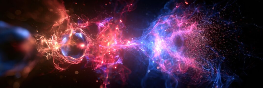 Visual shows the contrast between classical bits as definite states and qubits as a probability cloud in a vast computational space.