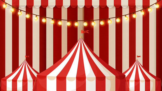 Circus or carnival frame background, circus tent border design, with copy space