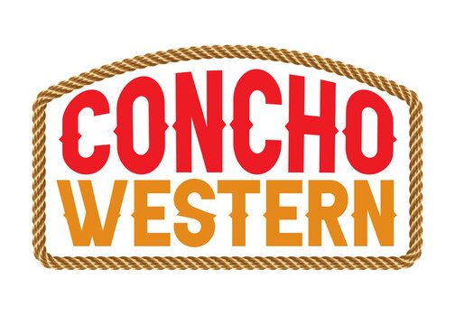 Concho Western logo isolated on transparent background cutout graphic illustration
