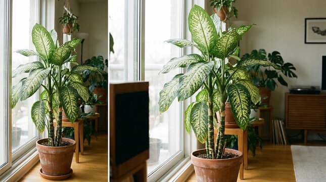 Dieffenbachia houseplant interior