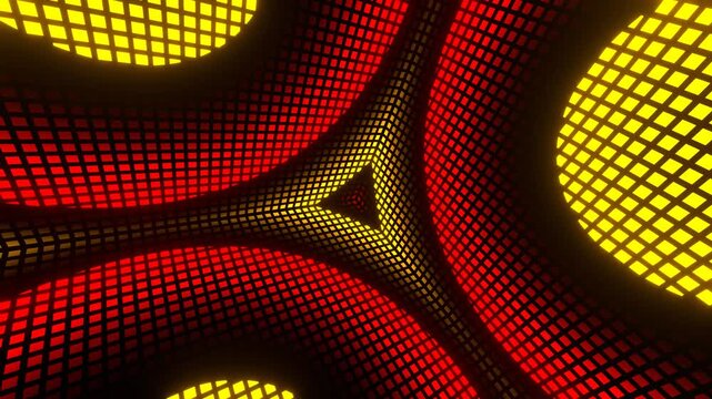 Red and Yellow Converging Energy Waves Background VJ Loop in 4K
