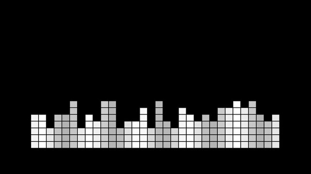 Dynamic White Pixel Audio Equalizer Levels for Music Frequency Visualization 4k video