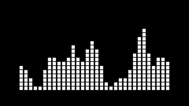 Digital Audio Visualizer Spectrum Pulse White Sound Wave Bar Signal Graphic for Music Producers Podcast Video Background 4k video