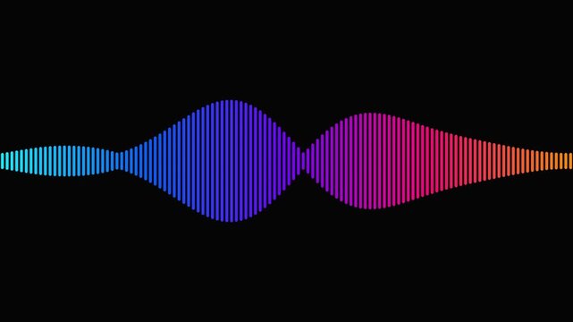 Responsive Audio Spectrum Pulse with Vibrant Neon Gradient for AI Voice Recognition and Sound Processing Interface 4k video
