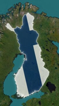 Finland Map Vertical Animation with National Flag, 9:16 Video for Reels and Shorts