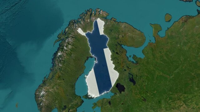 Finland Map Animation with National Flag and Border, 4K Nordic Motion Graphics
