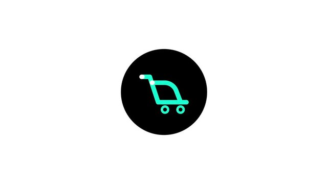 order process icon animation. mouse cursor clicking with Shopping cart pop up. online booking icon.