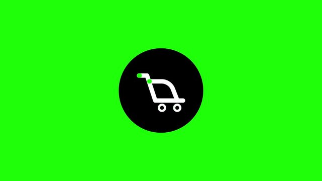 order process icon animation. mouse cursor clicking with Shopping cart pop up. online booking icon.