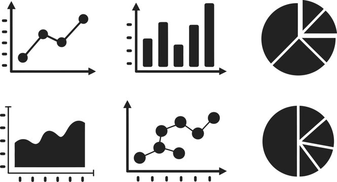 Financial and Data Analysis Graph Icons chart diagram