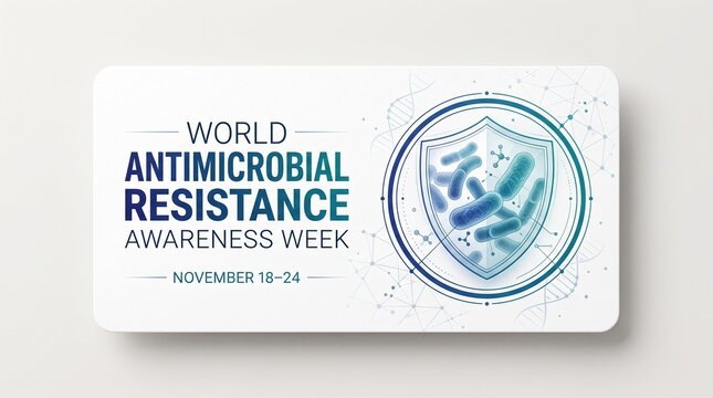 World antimicrobial resistance awareness week concept with protective shield