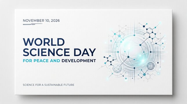 World science day for peace and development poster design with scientific