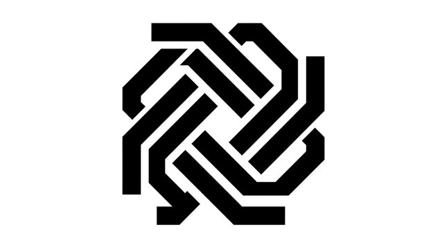 Minimalist geometric knot pattern isolated clipart for branding and