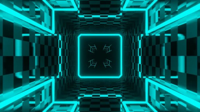 Pink and Cyan Neon Strobe Vortex Tunnel Background VJ Loop in 4K