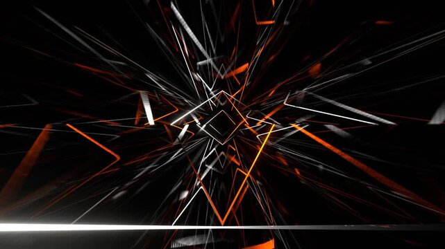 Orange and White Neon Wave Expansion Tunnel Background VJ Loop in 4K