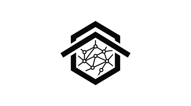 Smart home technology logo symbol isolated on transparent background