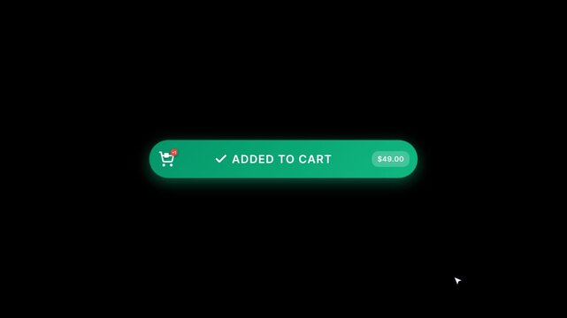 Add to cart animated button with click interaction for ecommerce