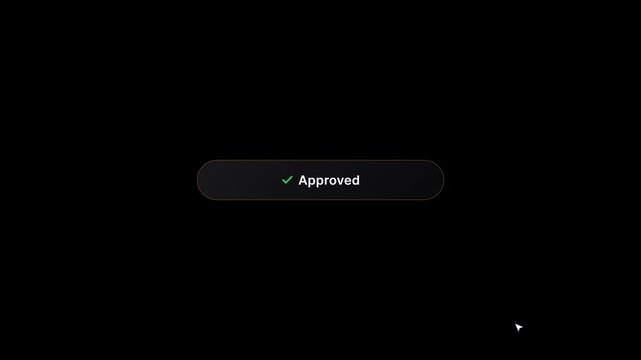 Pay now button clicked to approved status with confetti