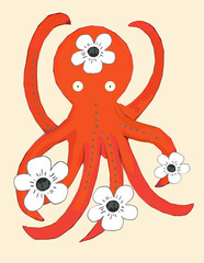 cartoon octopus © Ashley