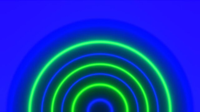 Blue and Green Neon Semicircles Blinking Background VJ Loop in 4K