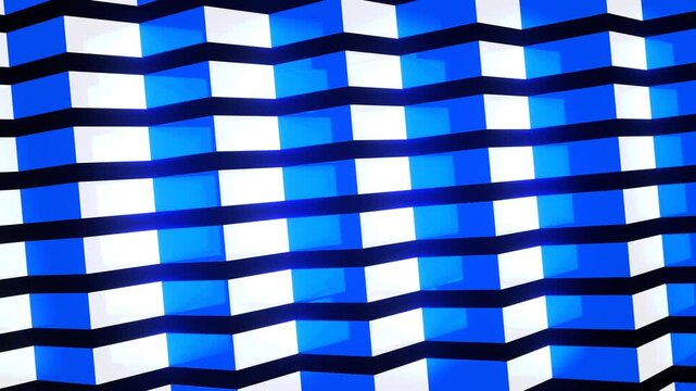 Blue and White Movement of Glossy Rectangles Background VJ Loop in 4K