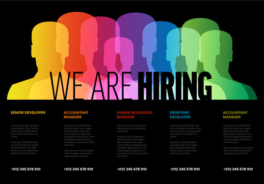 We Are Hiring Recruitment Banner with Team Silhouettes