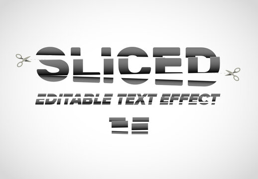 Modern Sliced Text Effect with Scissors Graphic Elements