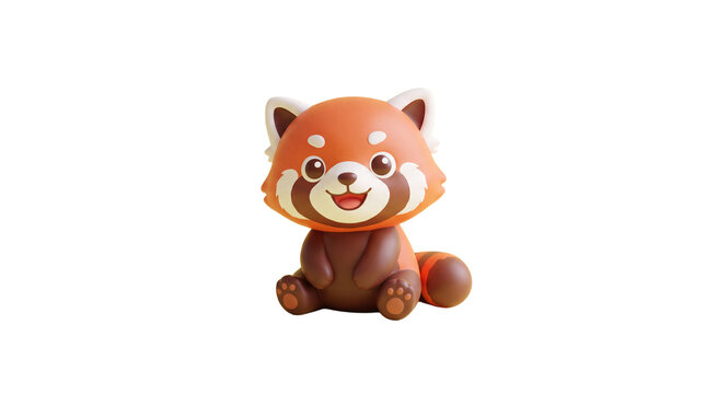 Cute Red Panda Cartoon Character - 3D Rendered Mascot for Kids and Design Projects