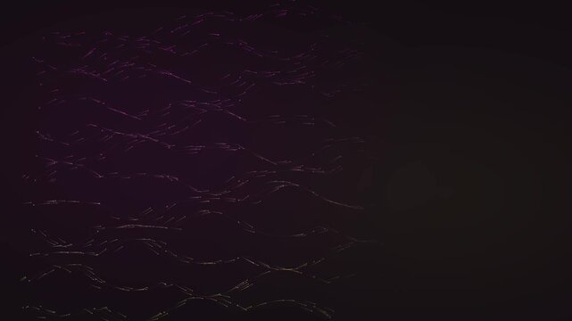 Faint purple strands drift across a nearly black field as the delicate pattern gradually fades, offering a calm, atmospheric visual for cinematic and digital designs.