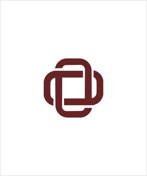 Abstract interlocking geometric square shape logo vector design