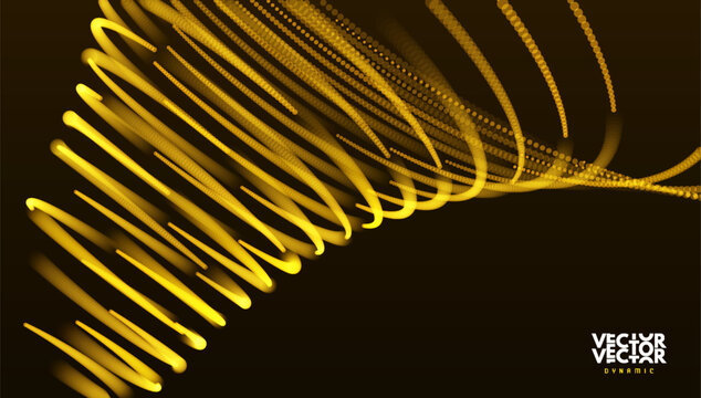 A swirling funnel of big data. Concept of moving to the next level toward a new goal. A vortex in neon colors and a glowing effect. A flow of ascending energy. Vector for poster, cover, presentation.