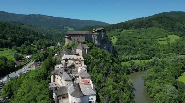 Orava castle or oravsky hrad in Oravsky Podzamok, Slovakia