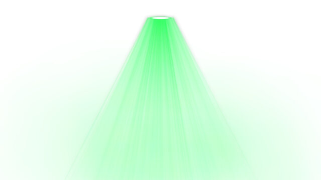 Bright glowing green light beam isolated on a transparent background transparent background