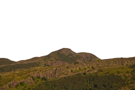 Scenic view of Arthur's Seat and rocky hills in Holyrood Park Edinburgh