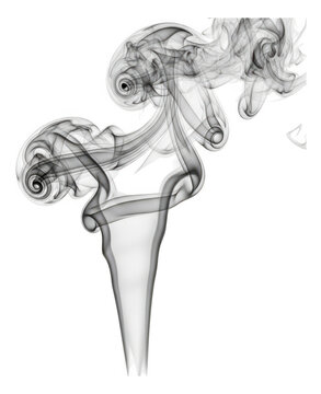 Elegant White Smoke Swirl Abstract on Transparent Background