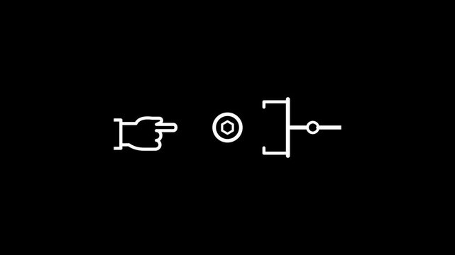 Digital circuit logic gate symbol for NOT gate with input and output connections